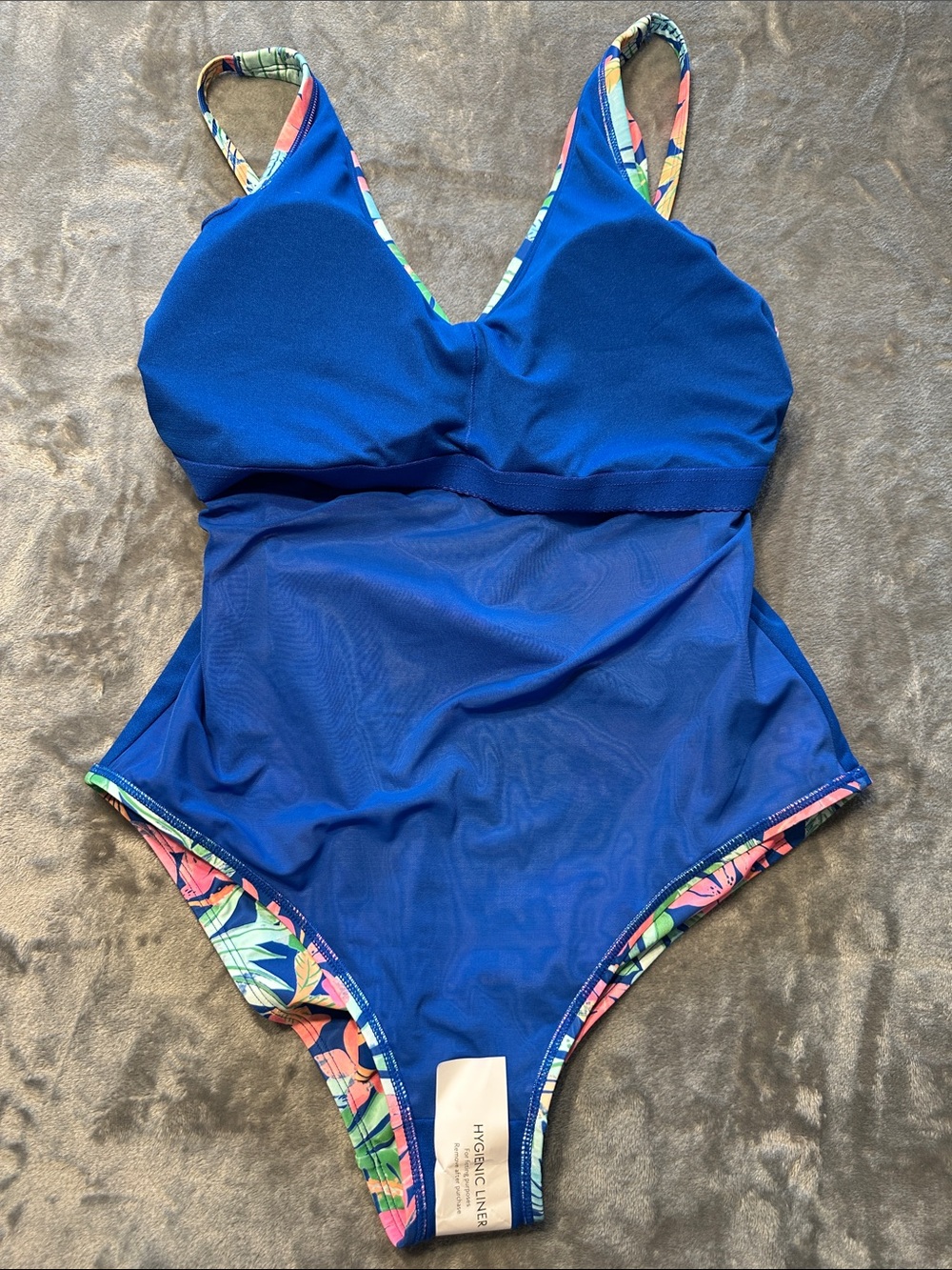 NWTS Members MarkTropical Floral Wrap 1-Piece Swimsuit Sz XL - Picture 11 of 12